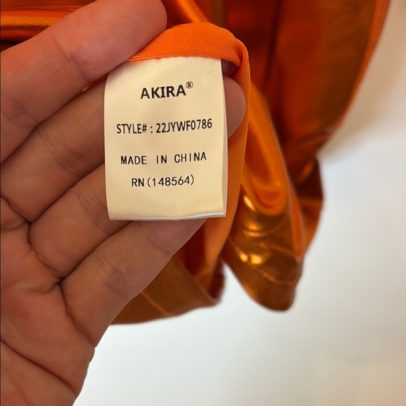 AKIRA Shimmering Copper Long Sleeve Dress - Picture 4 of 5